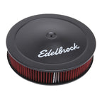 Edelbrock Air Cleaner Pro-Flo Series Round 14 In Diameter Cloth Element 3/8Indropped Base Black