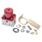 Edelbrock Fuel Pressure Regulator Carbureted 180 GPH 5-10 PSI -10 In/Out -6 Return Red/Clear