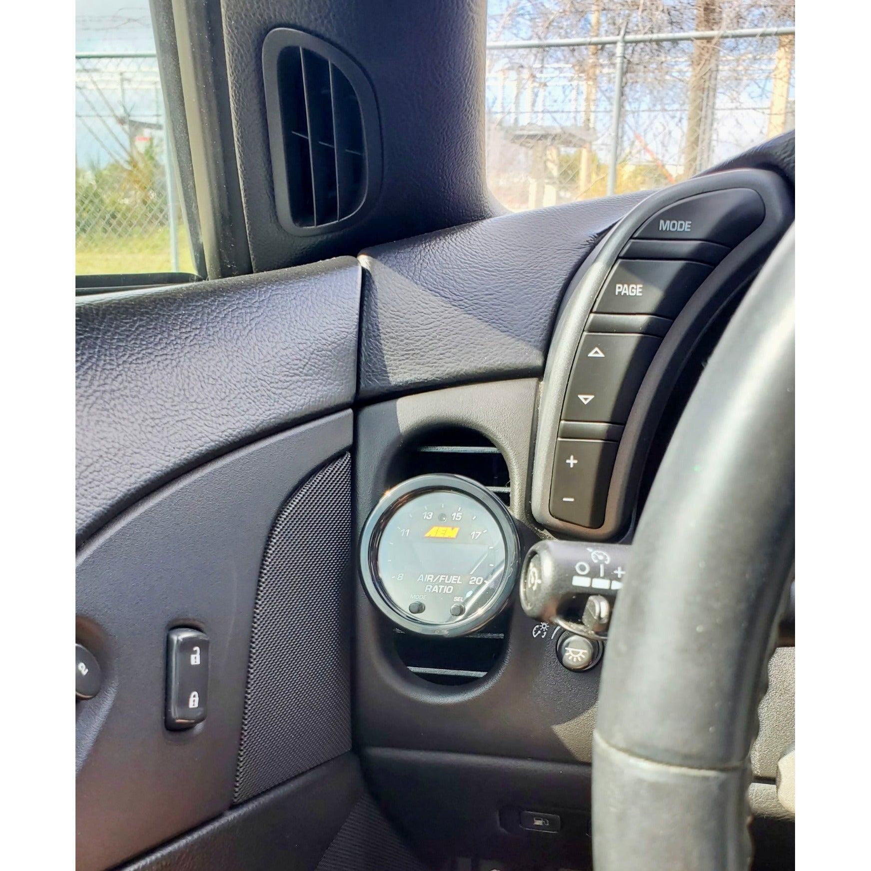 FI Performance Corvette C6 Driver Vent Mount for AEM Uego Wide-Band AEM Motor Vehicle Sensors & Gauges