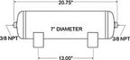 Firestone Air Tank 3 Gallon 7in. x 20.75in. (2) 3/8in. NPT Ports 150 PSI Max - Black (WR17609229)
