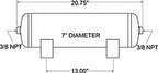 Firestone Air Tank 3 Gallon 7in. x 20.75in. (2) 3/8in. NPT Ports 150 PSI Max - Black (WR17609229)