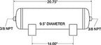 Firestone Air Tank 5 Gallon 9.5in. x 20.7in. Length (2) 3/8in. NPT 150 PSI Max - Black (WR17609231)