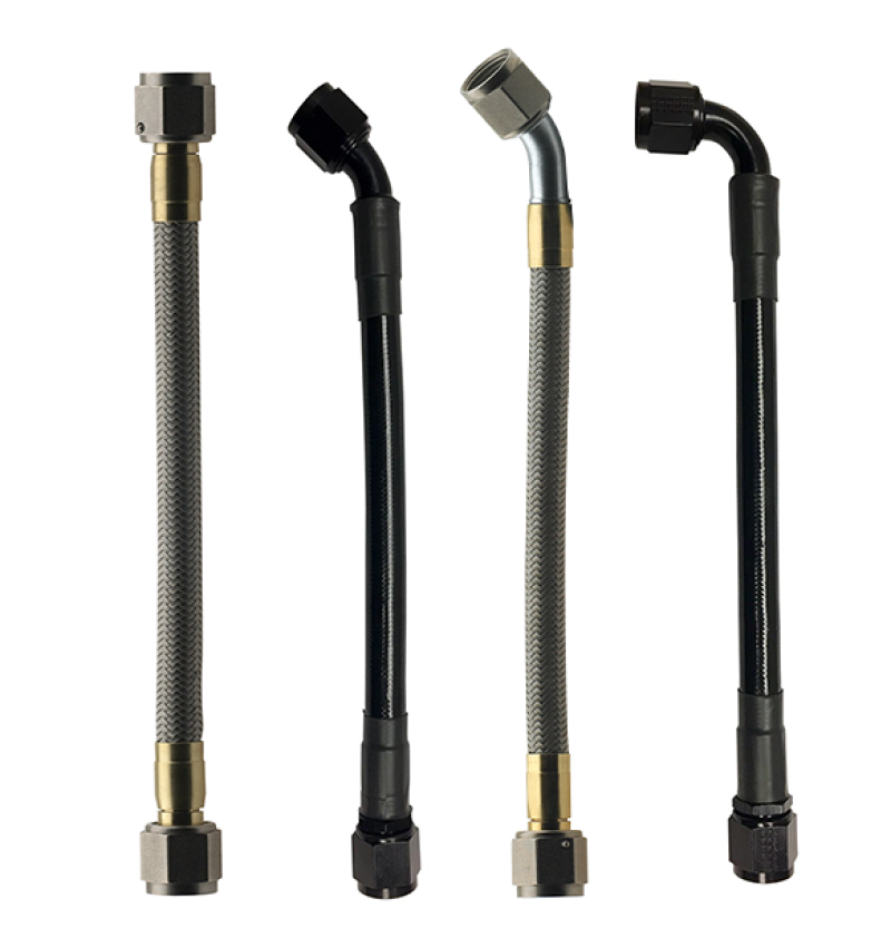 Fragola -8AN Hose Assembly Straight x 45 Degree Alum Nut 16in