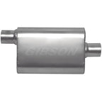 Gibson CFT Superflow Offset/Center Oval Muffler - 4x9x18in/2.5in Inlet/2.5in Outlet - Stainless Gibson Muffler