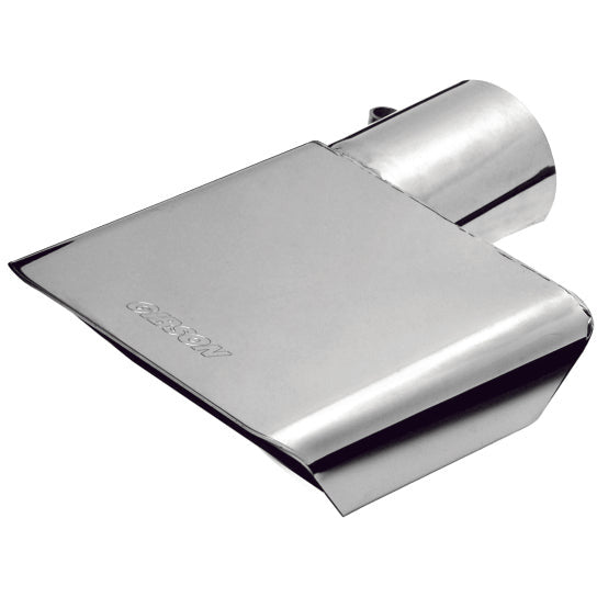 Gibson Rectangle Sport Tip - Left - 6x2.75in OD/2in Inlet/9.5in Length - Stainless Gibson Tips