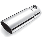 Gibson Round Single Wall Angle-Cut Tip - 3in OD/2.25in Inlet/8in Length - Stainless Gibson Tips
