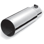 Gibson Round Single Wall Straight-Cut Tip - 3.5in OD/3in Inlet/12in Length - Stainless Gibson Tips