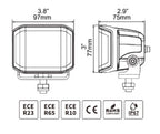 Go Rhino Xplor Blackout Combo Series Cube Sideline LED Flood Lights w/Amber 4x3 - Blk (Pair)