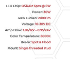 Go Rhino Xplor Blackout Combo Series Sixline LED Flood Lights w/Amber (Surface Mount) - Blk (Pair)