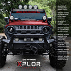 Go Rhino Xplor Bright Series Round LED Driving Light Kit w/DRL (Surface Mount) 6in - Blk (2 pc)