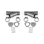 Granatelli 2.25in Aluminized Mild Steel Manual Dual Exhaust Cutout w/Slip Fit & Band Clamps