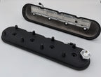 Granatelli 96-22 GM LS Standard Height Valve Cover w/Angled Coil Mount - Blk Wrinkle (Pair)