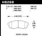 Hawk 03-04 G35/03-05 G35X/ 02-05 350z w/o Brembo HPS Street Front Brake Pads