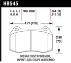 Hawk 04-09 Infiniti G35 3.5L Base Brembo Brakes OE Incl. Pin Clips Shims Front ER-1 Brake Pads