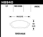 Hawk 16-17 Toyota Hilux Street HPS Front Brake Pads