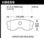 Hawk 2008 Chevrolet Corvette 7.0L 427 Limited Edition Z06 (Incl. Shims Pins) Rear ER-1 Brake Pads