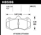 Hawk AP Racing CP7040 Performance Ceramic Street Brake Pads