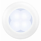 Hella 0500 Series Slim Line White 12V DC Round Soft LED Courtesy Light w/ White Plastic Rim Hella Interior Lighting