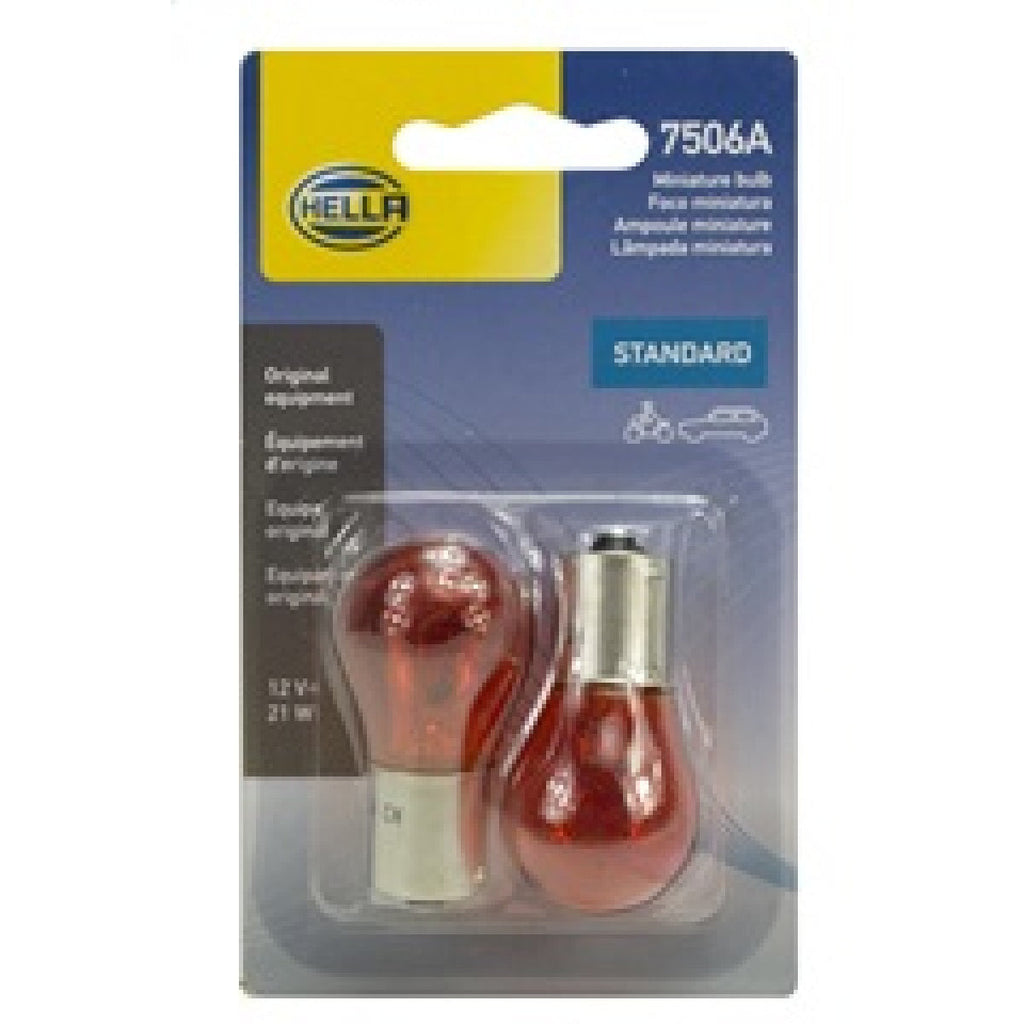 Hella Bulb 12V 21W Ba15S S8 Amber (2) Hella Bulbs