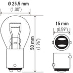 Hella Bulb 7537 24V 21/5W BAY15d S8 Hella Bulbs