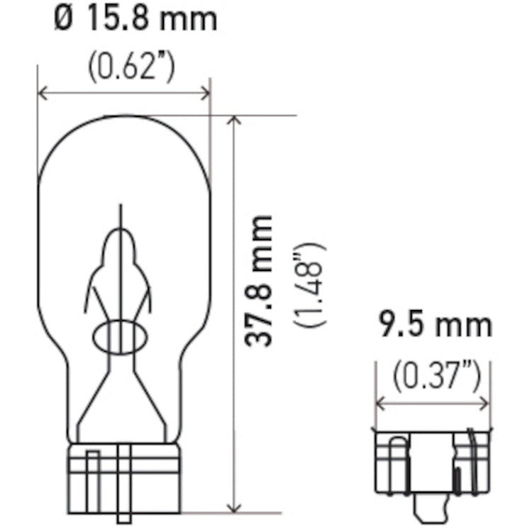 Hella Bulb 921 12V 16W W2.1X9.5d T5 Hella Bulbs