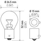 Hella Bulb 9507 24V 21W BAU15s S8 AMBER Hella Bulbs
