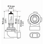 Hella Bulb H10/9145 12V 45W Py20D T4 (2) Hella Bulbs