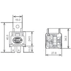 Hella Relay 12V 25A SPST 25A Fuse Bkt Hella Light Accessories and Wiring