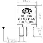Hella Relay Micro Iso 5 Pole 12V Spst Res Hella Light Accessories and Wiring