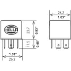 Hella Relay Mini Iso 4 Pole 12V Spst Hella Light Accessories and Wiring