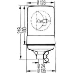 Hella Rotating Beacon H12V Yellow Mgs24 2Rl Hella Work Lights