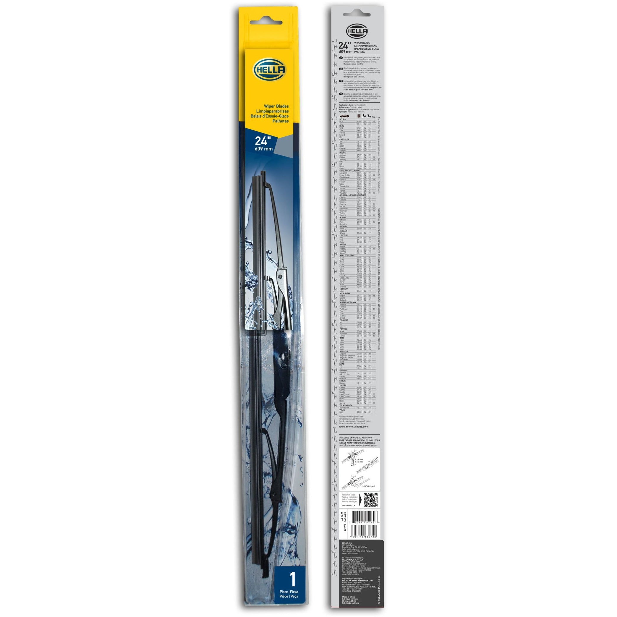 Hella Standard Wiper Blade 24in - Single Hella Exterior Trim