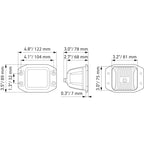 Hella Universal Black Magic 3.2in L.E.D. Cube Kit - Flood Beam (Flush Mount) Hella Fog Lights