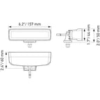 Hella Universal Black Magic 6 L.E.D. Mini Light Bar - Flood Beam Hella Fog Lights