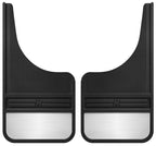 Husky Liners Universal 12in Wide Black Rubber Front Mud Flaps w/ Weight