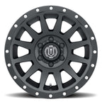 ICON Compression 18x9 6x5.5 25mm Offset 6in BS 95.1mm Bore Satin Black Wheel