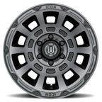 ICON Thrust 17x8.5 6x135 6mm Offset 5in BS Smoked Satin Black Tint Wheel