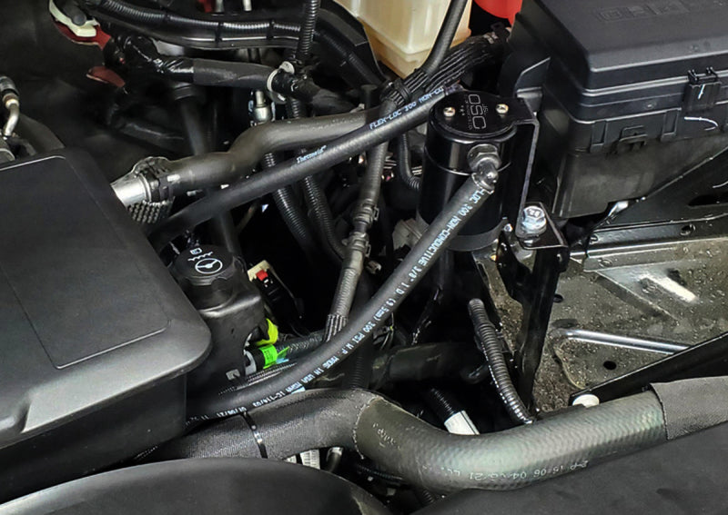J&amp;L 20-26 Chevy Silverado/GMC Sierra 2500/3500 6.6L Drivers Side Oil Separator 3.0 - Black Anodi