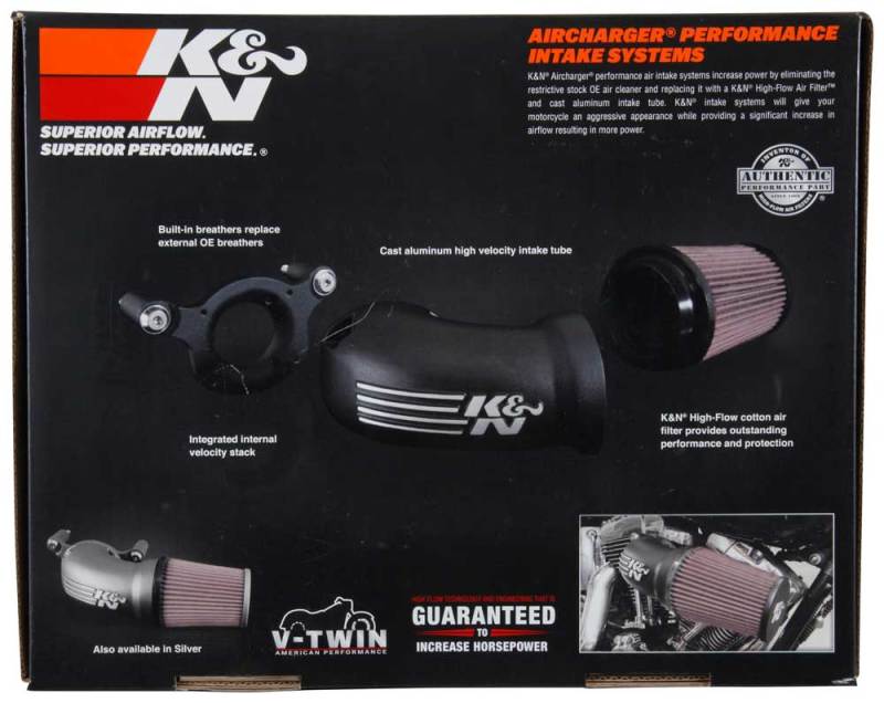 K&N 17-18 Harley-Davidson Touring Models Performance Air Intake System Silver
