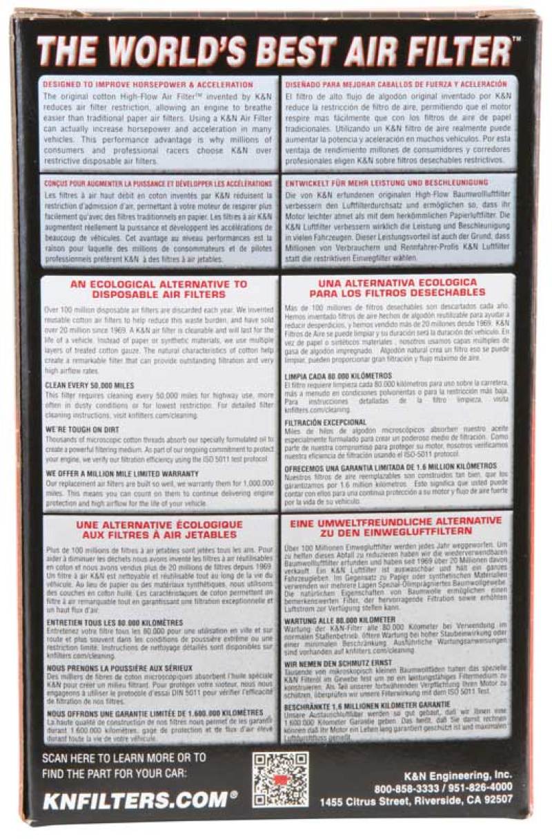 K&N 2005 John Deere Bombardier 02-05 Replacement Air Filter