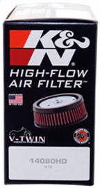 K&N 4in ID / 5.25in OD / 2in H Custom Assembly Filter designed to fit Harley-Davidson Motorcycles