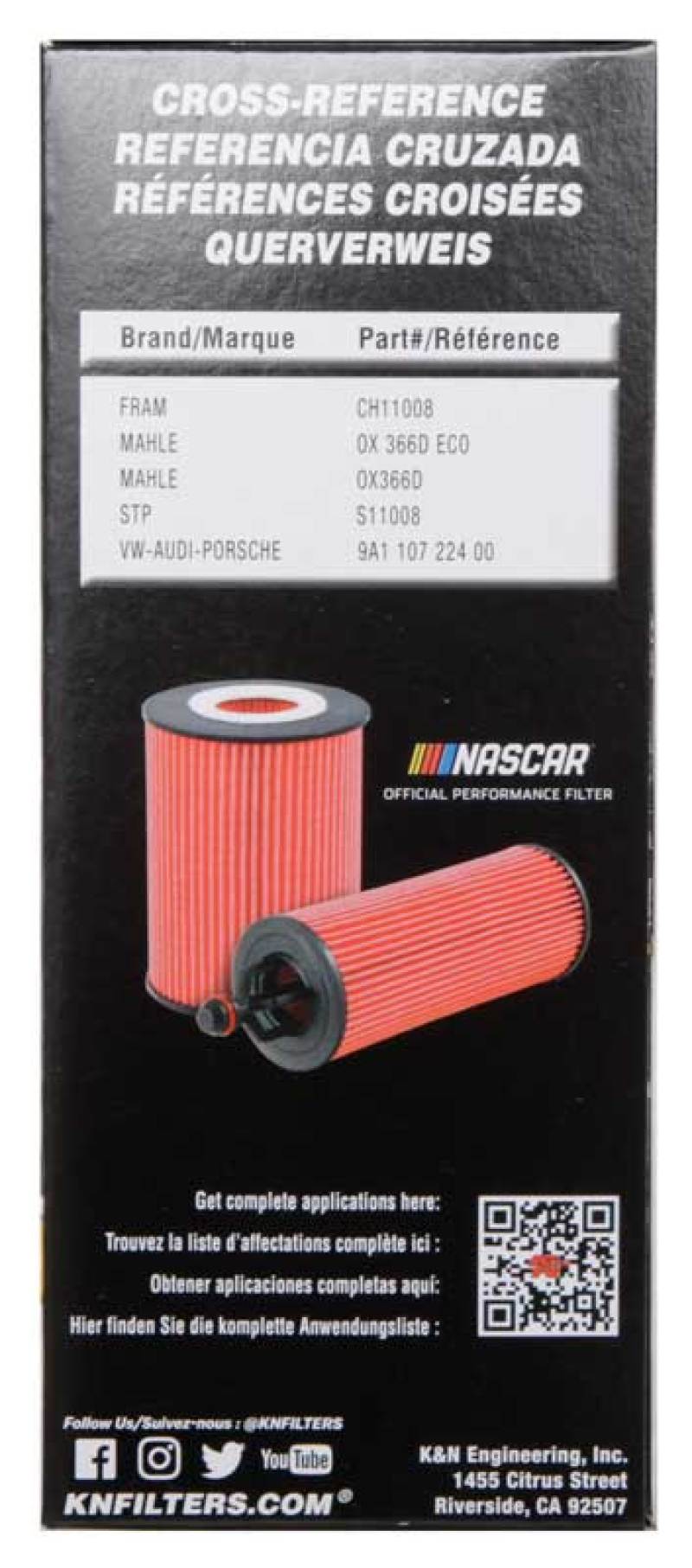 K&N Performance Oil Filter for 09-16 Porsche