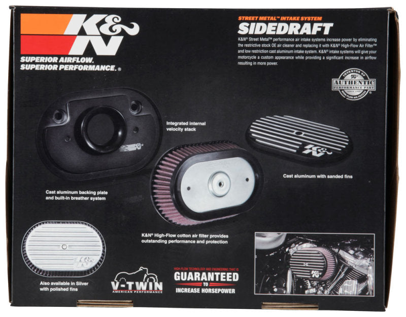 K&N Street Metal Intake System 2017 Harley-Davidson Shaker Silver H/D Touring Models