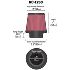 K&N Universal Chrome Filter 2.25 Inch Flange / 3.5 Inch Base / 2 Inch Top / 4 Inch Height K&N Engineering Air Filters - Universal Fit