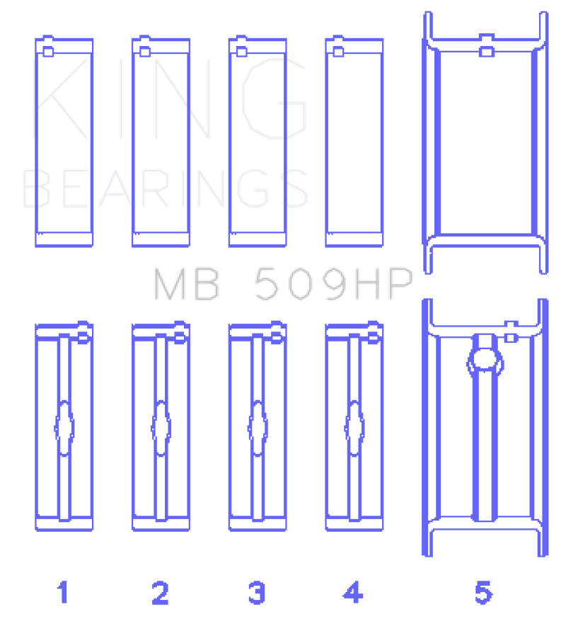King Engine Bearings Chevrolet 400 V8 Crankshaft Main Bearing Set (Set of 5)