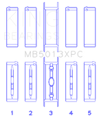 King Engine Bearings Chevy LS1/LS2/LS6 Performance Main Bearing Set w/ pMaxKote - Size STD