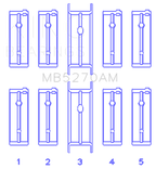 King Chrysler 148/148 Turbo DOHC 16V / Jeep 148 DOHC 16V (Size +0.25mm) Main Bearing Set