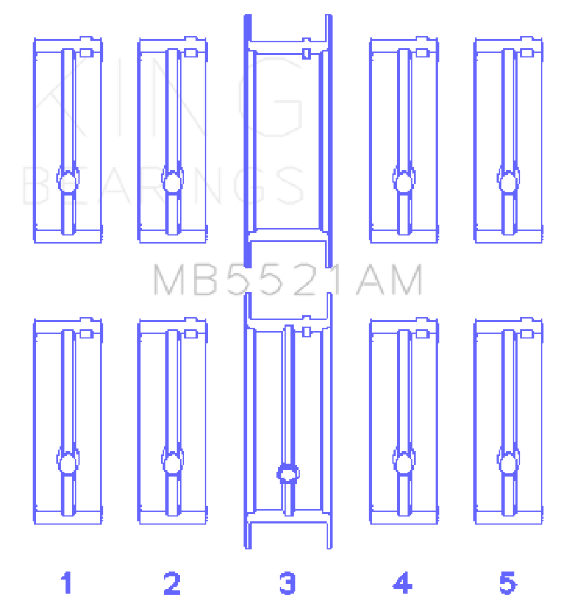 King Engine Bearings Chrysler 2.2L Main Bearing Set