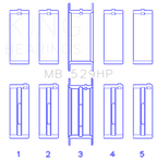 King Engine Bearings Ford 260CI/289CI/302 5.0L Windsor (0.010 Size) Main Bearing Set