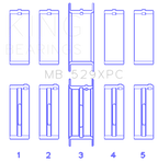 King Ford 260CI/289CI/302 5.0L Windsor Coated Crankshaft Main Bearing Set of 5 (Size .001)